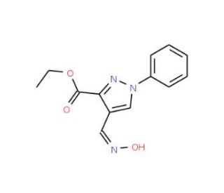 ethyl 4-[(1E)-(hydroxyimino)methyl]-1-phenyl-1H-pyrazole-3-carboxylate - chemical structure image