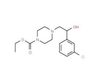 Ethyl 4-[2-(3-chlorophenyl)-2-hydroxyethyl]-tetrahydro-1(2H)-pyrazinecarboxylate (CAS 486439-08-1) - chemical structure image