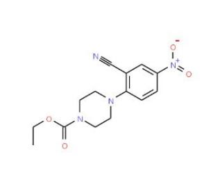 Ethyl 4-(2-cyano-4-nitrophenyl)piperazine-1-carboxylate - chemical structure image