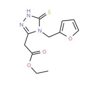 ethyl [4-(2-furylmethyl)-5-mercapto-4H-1,2,4-triazol-3-yl]acetate - chemical structure image