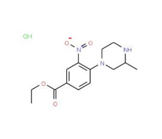 Ethyl 4-(3-methylpiperazin-1-yl)-3-nitrobenzoatehydrochloride - chemical structure image