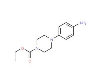 Ethyl 4-(4-aminophenyl)tetrahydro-1(2H)-pyrazinecarboxylate (CAS 16154-70-4) - chemical structure image