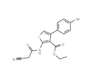 Ethyl 4-(4-bromophenyl)-2-[(cyanoacetyl)amino]-thiophene-3-carboxylate - chemical structure image