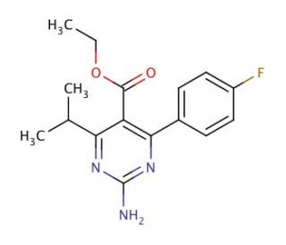 Ethyl 4-(4-Fluorophenyl)-6-isopropyl-2-amino-pyrimidine-5-carboxylate (CAS 712320-67-7) - chemical structure image
