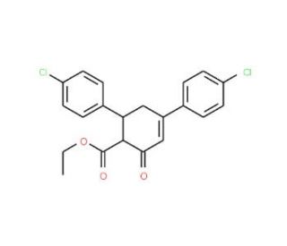 Ethyl 4,6-bis(4-chlorophenyl)-2-oxo-3-cyclohexene-1-carboxylate (CAS 26379-96-4) - chemical structure image