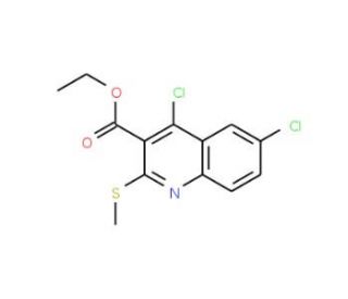 Ethyl 4,6-dichloro-2-(methylthio)quinoline-3-carboxylate (CAS 227958-96-5) - chemical structure image