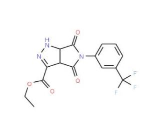 Ethyl 4,6-dioxo-5-[3-(trifluoromethyl)phenyl]-1,3a,4,5,6,6a-hexahydropyrrolo[3,4-c]pyrazole-3-carboxylate - chemical structur