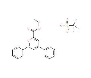 Ethyl 4,6-diphenylpyrylium-2-carboxylate trifluoromethanesulphonate, tech (CAS 78904-85-5) - chemical structure image