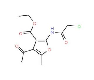ethyl 4-acetyl-2-[(chloroacetyl)amino]-5-methyl-3-furoate - chemical structure image