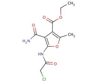 ethyl 4-(aminocarbonyl)-5-[(chloroacetyl)amino]-2-methyl-3-furoate - chemical structure image