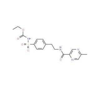 Ethyl 4-(&beta;-(5-Methylpyrazine-2-carboxyamido)ethyl)benzene Sulfonamide Carbamate (CAS 1076198-09-8) - chemical structure image