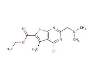 ethyl 4-chloro-2-[(dimethylamino)methyl]-5-methylthieno[2,3-d]pyrimidine-6-carboxylate - chemical structure image