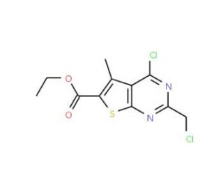 ethyl 4-chloro-2-(chloromethyl)-5-methylthieno[2,3-d]pyrimidine-6-carboxylate - chemical structure image
