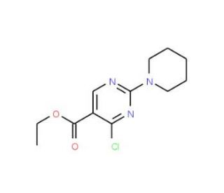 Ethyl 4-chloro-2-(piperidin-1-yl)pyrimidine-5-carboxylate (CAS 34750-24-8) - chemical structure image