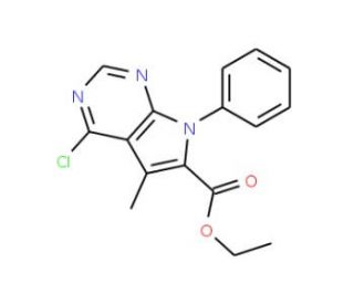Ethyl 4-chloro-3-methyl-1-phenyl-1H-pyrrolo[2,3-d]pyrimidine-2-carboxylate (CAS 245728-43-2) - chemical structure image
