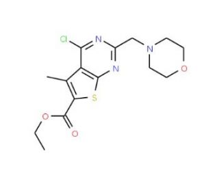 ethyl 4-chloro-5-methyl-2-(morpholin-4-ylmethyl)thieno[2,3-d]pyrimidine-6-carboxylate - chemical structure image