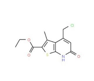 ethyl 4-(chloromethyl)-3-methyl-6-oxo-6,7-dihydrothieno[2,3-b]pyridine-2-carboxylate - chemical structure image