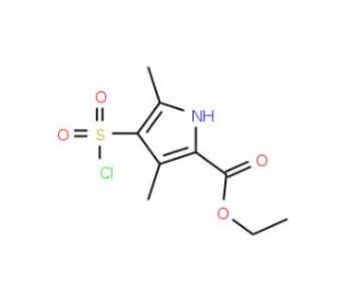 Ethyl 4-(chlorosulphonyl)-3,5-dimethyl-1H-pyrrole-2-carboxylate (CAS 368869-88-9) - chemical structure image