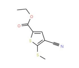 Ethyl 4-cyano-5-(methylthio)thiophene-2-carboxylate (CAS 116170-84-4) - chemical structure image