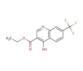 Ethyl 4-hydroxy-7-trifluoromethyl-3-quinolinecarboxylate (CAS 391-02-6) - chemical structure image