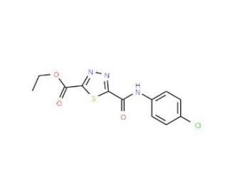 Ethyl 5-{[(4-chlorophenyl)amino]carbonyl}-1,3,4-thiadiazole-2-carboxylate - chemical structure image