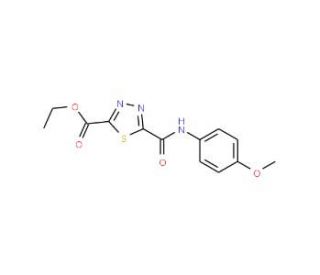 Ethyl 5-{[(4-methoxyphenyl)amino]carbonyl}-1,3,4-thiadiazole-2-carboxylate - chemical structure image