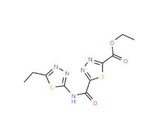 Ethyl 5-{[(5-ethyl-1,3,4-thiadiazol-2-yl)amino]-carbonyl}-1,3,4-thiadiazole-2-carboxylate - chemical structure image