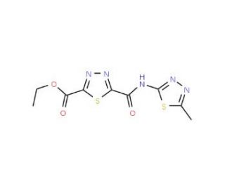Ethyl 5-{[(5-methyl-1,3,4-thiadiazol-2-yl)amino]-carbonyl}-1,3,4-thiadiazole-2-carboxylate - chemical structure image