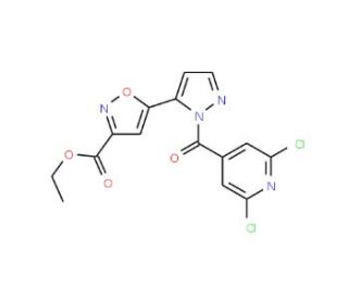 Ethyl 5-{1-[(2,6-dichloropyridin-4-yl)carbonyl]-1H-pyrazol-5-yl}isoxazole-3-carboxylate - chemical structure image