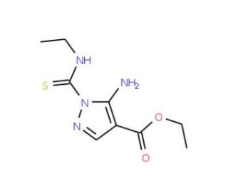 ethyl 5-amino-1-[(ethylamino)carbonothioyl]-1H-pyrazole-4-carboxylate (CAS 19375-62-3) - chemical structure image