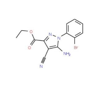 Ethyl 5-amino-1-(2-bromophenyl)-4-cyanopyrazole-3-carboxylate (CAS 1150163-97-5) - chemical structure image