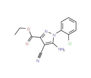 Ethyl 5-amino-1-(2-chlorophenyl)-4-cyanopyrazole-3-carboxylate (CAS 1150164-00-3) - chemical structure image