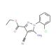 Ethyl 5-amino-1-(2-chlorophenyl)-4-cyanopyrazole-3-carboxylate (CAS 1150164-00-3) - chemical structure image