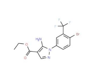 Ethyl 5-amino-1-[4-bromo-3-(trifluoromethyl)-phenyl]-1H-pyrazole-4-carboxylate - chemical structure image