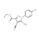Ethyl 5-amino-1-(4-bromophenyl)-4-cyanopyrazole-3-carboxylate (CAS 96723-27-2) - chemical structure image