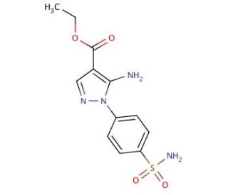 Ethyl 5-amino-1-(4-sulfamoylphenyl)pyrazole-4-carboxylate (CAS 72292-62-7) - chemical structure image