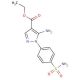 Ethyl 5-amino-1-(4-sulfamoylphenyl)pyrazole-4-carboxylate (CAS 72292-62-7) - chemical structure image