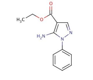 Ethyl 5-amino-1-phenyl-4-pyrazolecarboxylate (CAS 16078-71-0) - chemical structure image