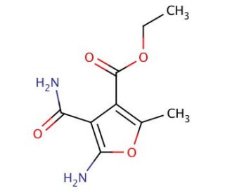 ethyl 5-amino-4-(aminocarbonyl)-2-methyl-3-furoate - chemical structure image
