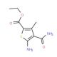 ethyl 5-amino-4-(aminocarbonyl)-3-methylthiophene-2-carboxylate - chemical structure image