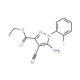 Ethyl 5-amino-4-cyano-1-(2-fluorophenyl)pyrazole-3-carboxylate (CAS 1150164-20-7) - chemical structure image