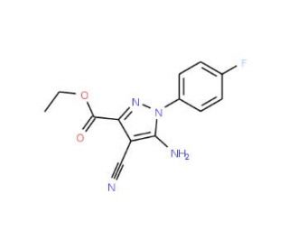 Ethyl 5-amino-4-cyano-1-(4-fluorophenyl)pyrazole-3-carboxylate (CAS 1001665-65-1) - chemical structure image