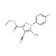 Ethyl 5-amino-4-cyano-1-(4-fluorophenyl)pyrazole-3-carboxylate (CAS 1001665-65-1) - chemical structure image