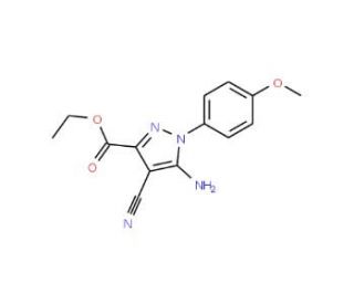 Ethyl 5-amino-4-cyano-1-(4-methoxyphenyl)pyrazole-3-carboxylate (CAS 1150164-12-7) - chemical structure image