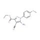 Ethyl 5-amino-4-cyano-1-(4-methoxyphenyl)pyrazole-3-carboxylate (CAS 1150164-12-7) - chemical structure image