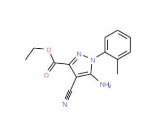 Ethyl 5-amino-4-cyano-1-o-tolylpyrazole-3-carboxylate (CAS 1150164-68-3) - chemical structure image