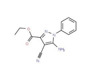 Ethyl 5-amino-4-cyano-1-phenylpyrazole-3-carboxylate (CAS 93764-93-3) - chemical structure image
