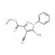 Ethyl 5-amino-4-cyano-1-phenylpyrazole-3-carboxylate (CAS 93764-93-3) - chemical structure image