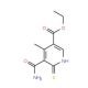Ethyl 5-(aminocarbonyl)-4-methyl-6-thioxo-1,6-dihydro-3-pyridinecarboxylate - chemical structure image
