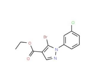 Ethyl 5-bromo-1-(3-chlorophenyl)-1H-pyrazole-4-carboxylate (CAS 110821-39-1) - chemical structure image